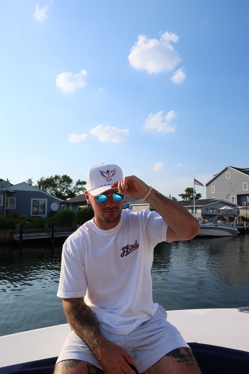 JBird 4th of July Hat - White