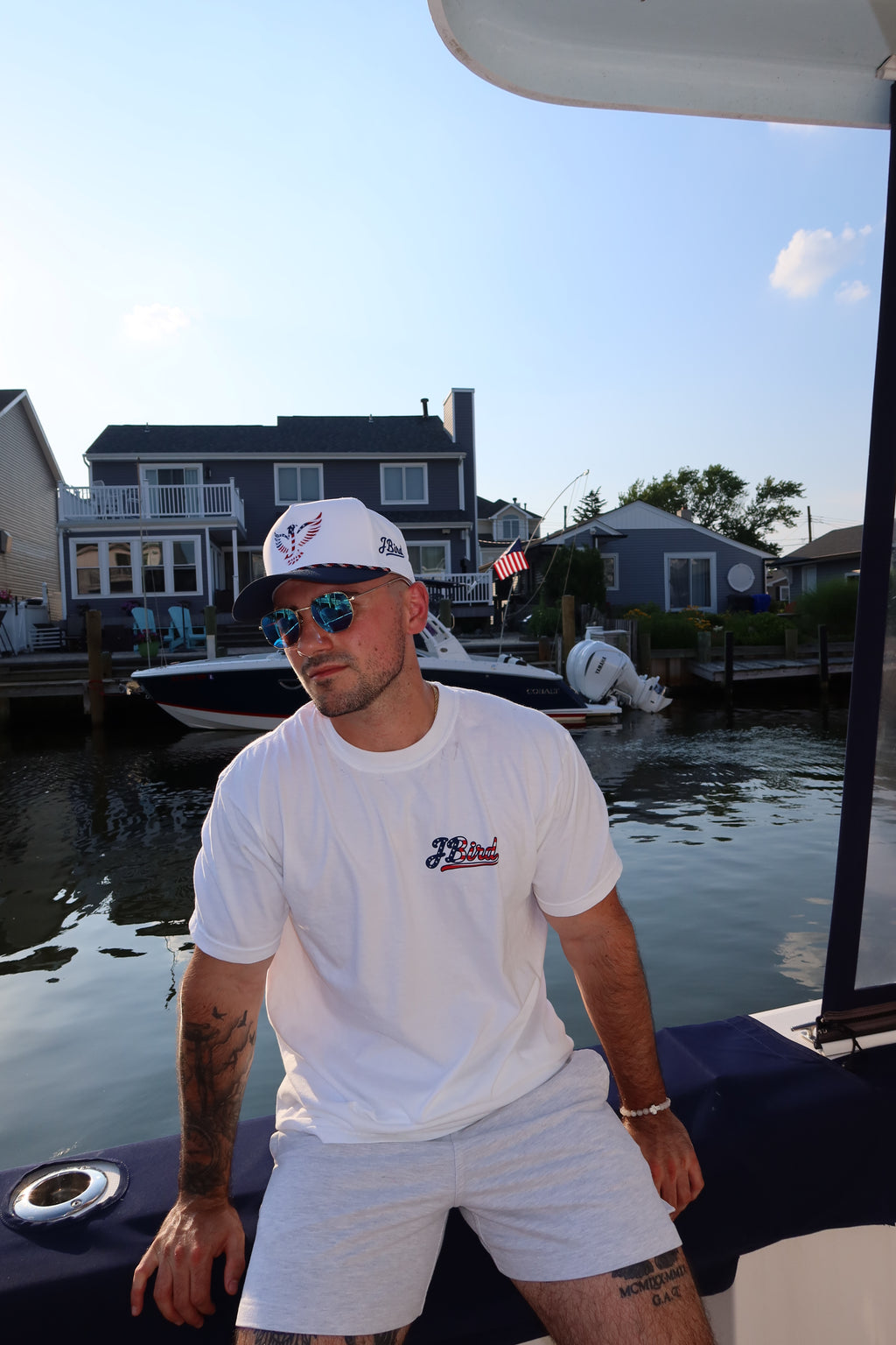 JBird 4th of July Hat - Blue Brim
