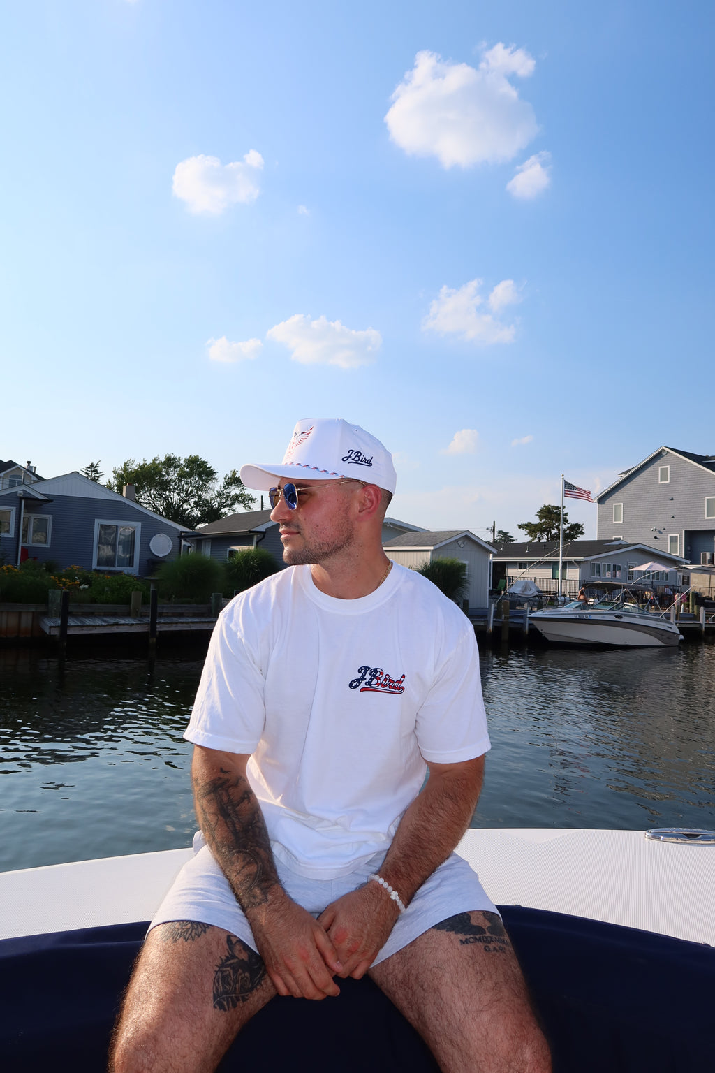 JBird 4th of July Hat - White